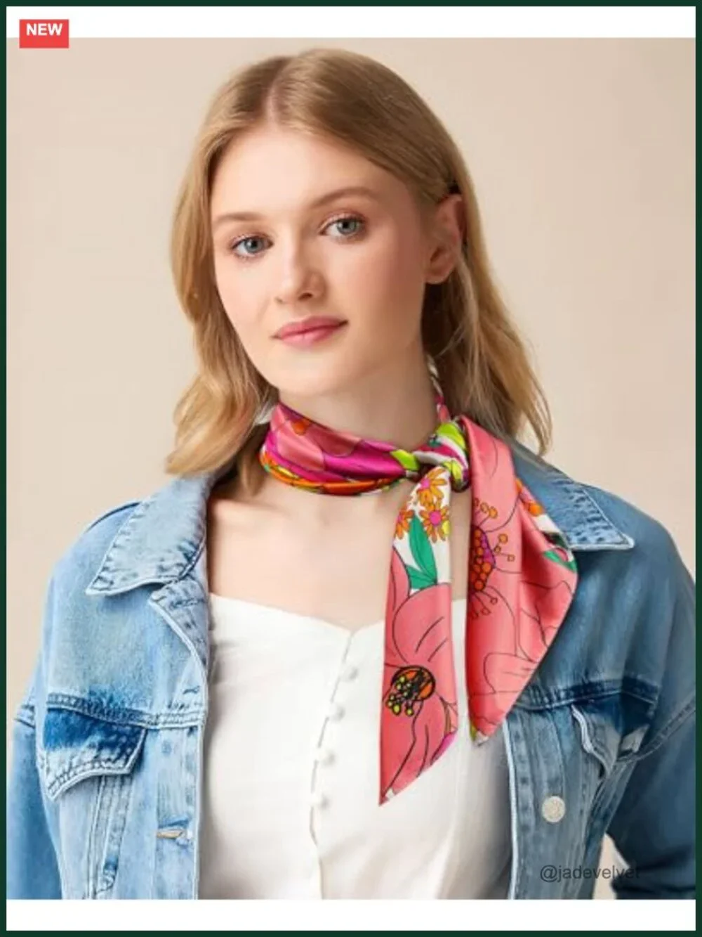 Satin Head Scarf for Women, Square Silk Hair Bandana, Reversible